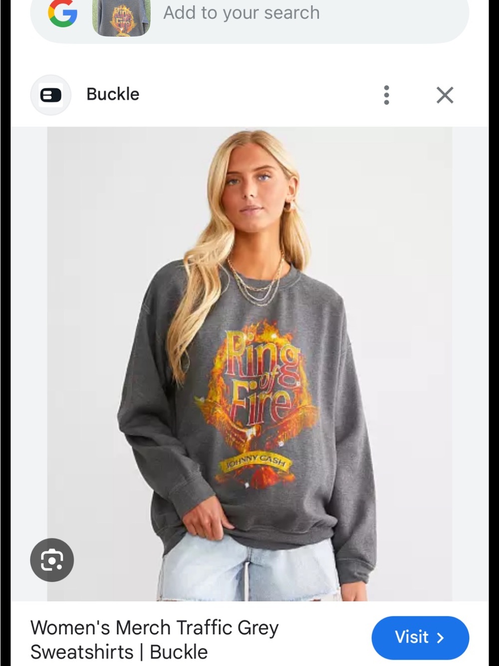 Women's Grey 'Ring of Fire' Crewneck Sweatshirt